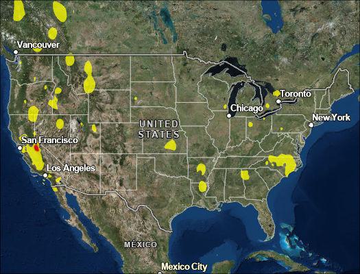 Click to enlarge Air Quality Map from AIRNow
